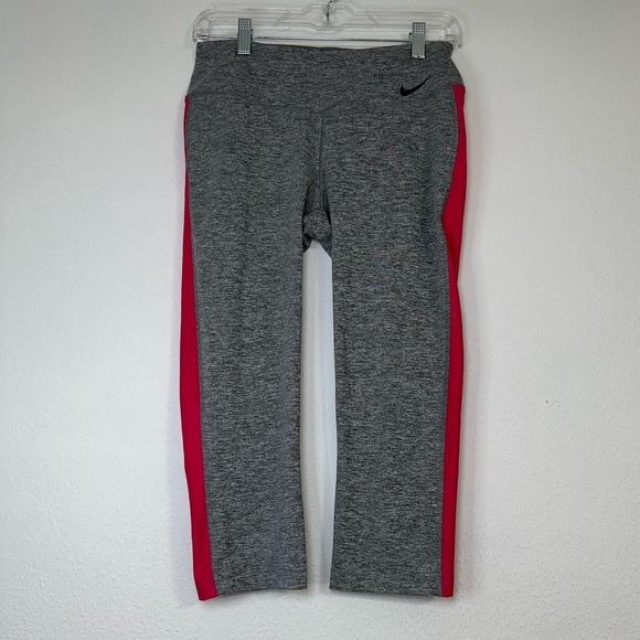 Nike Capri Workout  Leggings Dri-Fit Size M  Grey and Pink - Picture 9 of 12